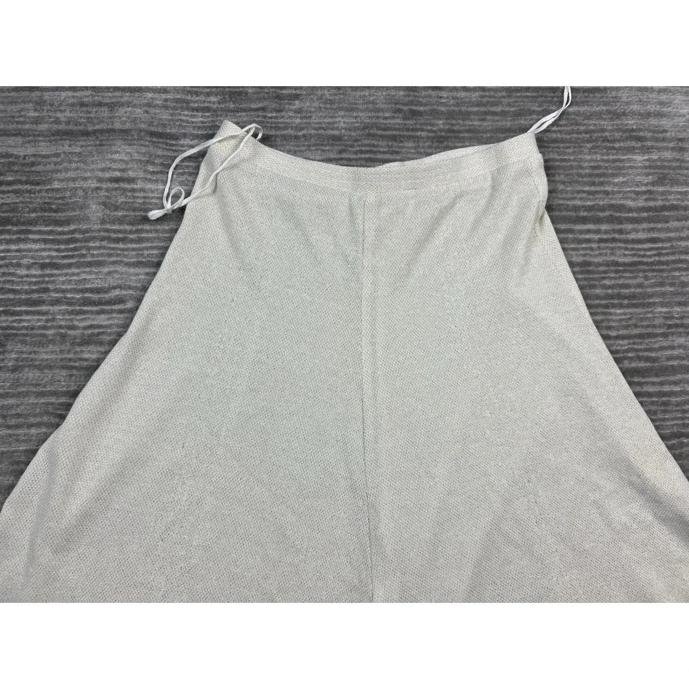 Robbie Sport Skirt Womens Large Beige Gold‎ Metallic Midi Pull On
